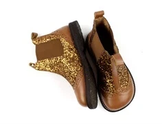 Angulus cognac/bronze glitter støvlette med hulmønster